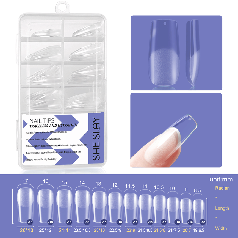 SheSlay 120 Gel X Nail Tips – Soft Gel Extensions For DIY Salon Nails | Medium To Short Length_voghion.com