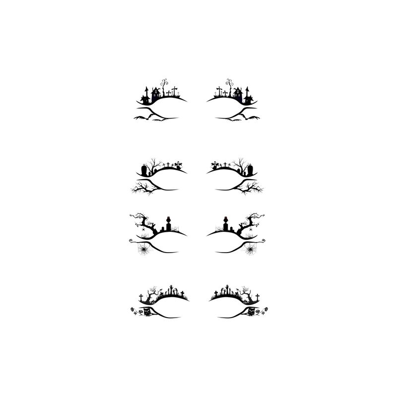 EELHOE Halloween Eyeliner Tarra Kauhu Muoti Juhla Meikki Työkalut Bat Spider Koristeellinen Eyeliner Luomiväri Tarra_voghion.com