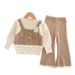 Girls' Knit Sweater & Flare Pants Set – Soft Polyester Blend, Long-Sleeve Top + Stretchy Bell-Bottom Joggers, 3-8Yrs (100-140cm)_voghion.com