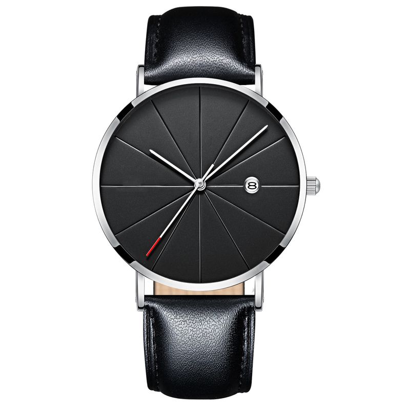 Motetrend High-end Business Network Leisure Quartz Belt Calendar Herreklokke_voghion.com