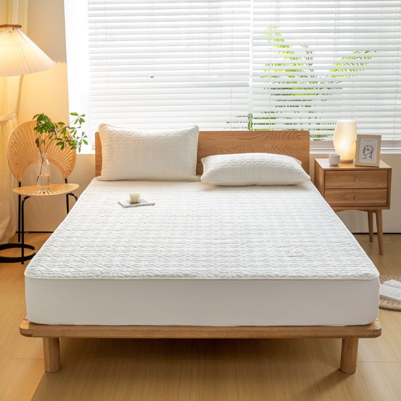 Coprimaterasso trapuntato - Lenzuolo con angoli spesso e antiscivolo con imbottitura 3D, design a tinta unita per Simmons e tutti i materassi._voghion.com