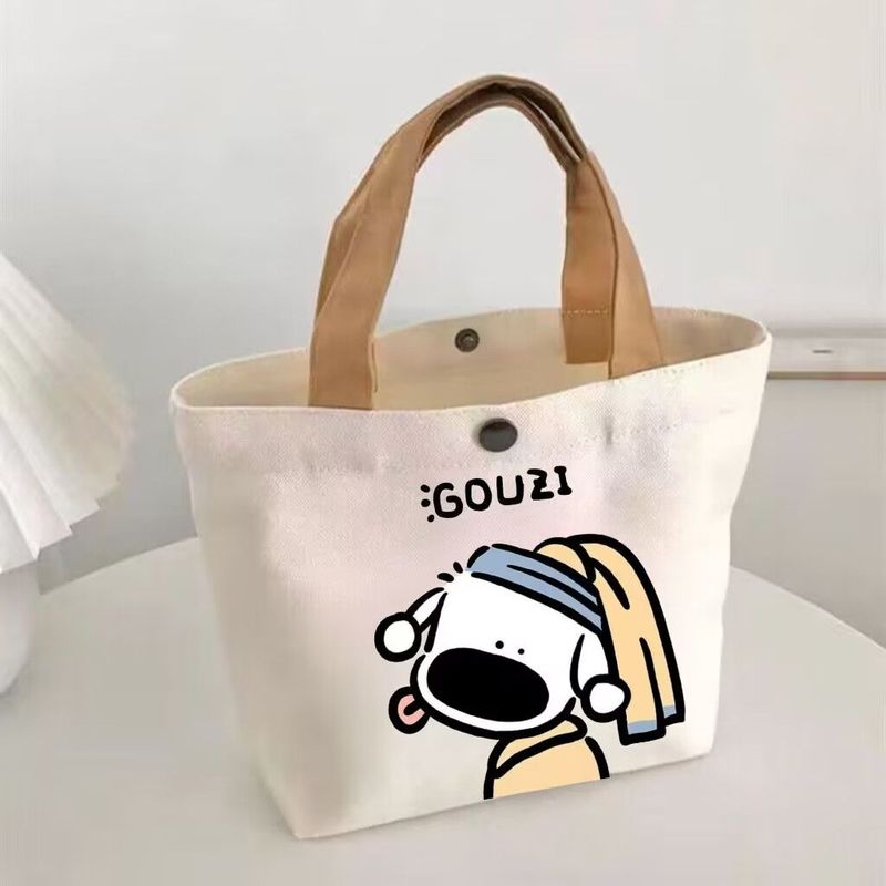 Borsa tote compatta in tela per pendolari, borsa in tela versatile compatta, borsa per il pranzo semplice per studenti, per esterni_voghion.com