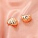 ins style exaggerated horn thread stud earrings female personality temperament C- shaped striped earrings temperament_voghion.com