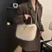 Sac à bandoulière simple en peluche à la mode pour l'hiver, grande capacité, minimaliste, pour fille, NEWC241214_voghion.com