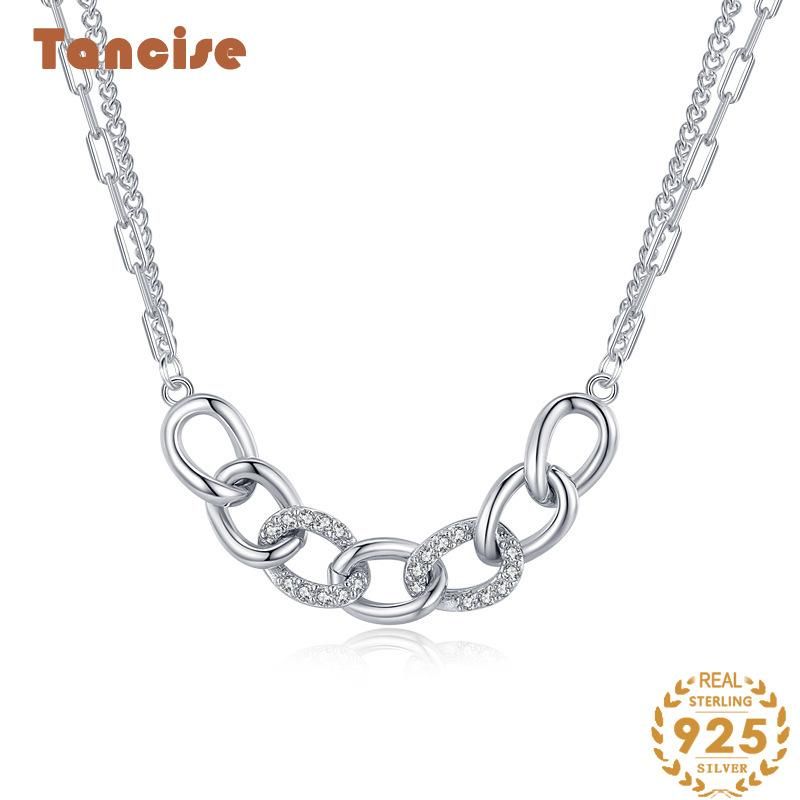 Tancise S925 Collana con ciondolo in argento sterling Collana versatile alla moda da donna Regalo di moda_voghion.com