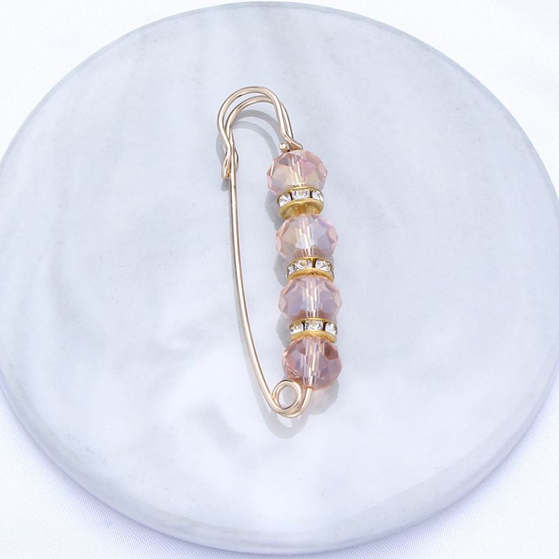 Unisex rhinestone brooch buckle metal waist pin pants skirt waist artifact anti exposure corsage pin_voghion.com
