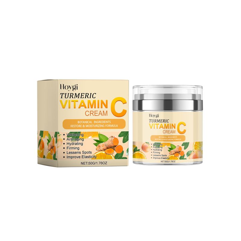 Crema schiarente alla curcuma e vitamina C, crema idratante emolliente schiarente_voghion.com