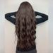 Long Brown Curly Synthetic Wig Middle Part Body Wave Natural Hair Wigs Daily Hairs for Women Cosplay Party Heat Resistant Fiber_voghion.com