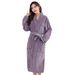 Soft Touch Micro Fleece Huva Morgonrock Plysch Lång Spa Robe Absorberande Morgonrock_voghion.com