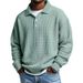 Men's Clothing Waffle Striped Casual Long Sleeve Retro Waffle Knit Long Sleeve Shirt - Relaxed Fit, Breathable & Stylish In 10 Classic Colors (S-5XL)_voghion.com