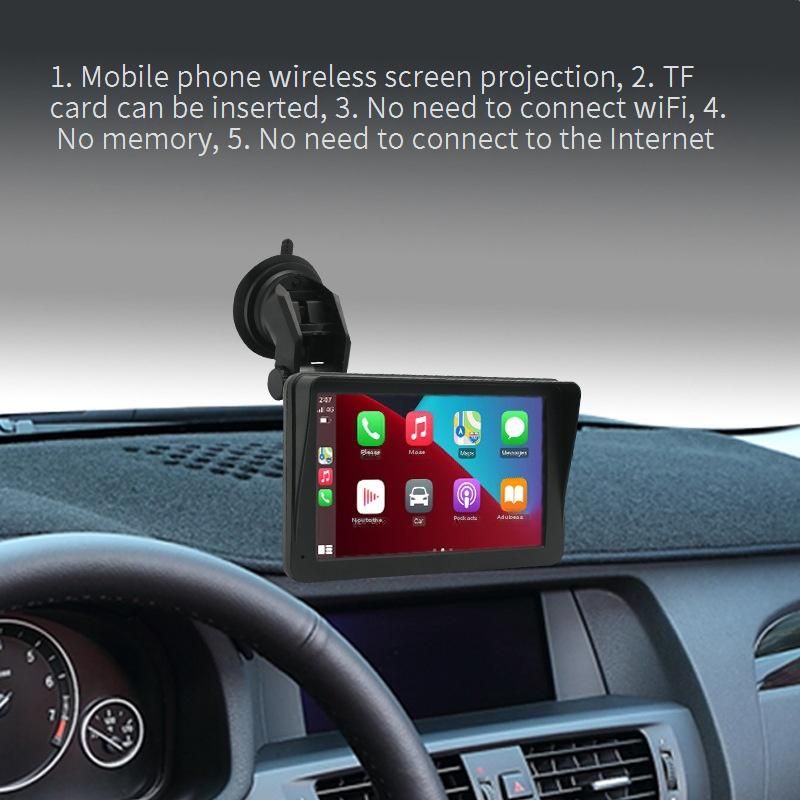 7" bilnavigasjon Bærbar trådløs Carplay Android AutoMP5-spiller PND bilnavigasjon_voghion.com