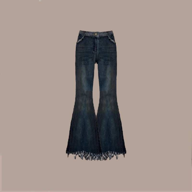 Abbigliamento da donna Autunno Stile pigro Completo Moda Giacca in maglia con cappuccio leggermente grassa e sottile Jeans Completo due pezzi_voghion.com