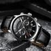 Men's Classic 6-Hand Quartz Watch With Date Function, Waterproof 30M, Casual Business Leather Strap Wristwatch Simple Business Calendar Watch_voghion.com