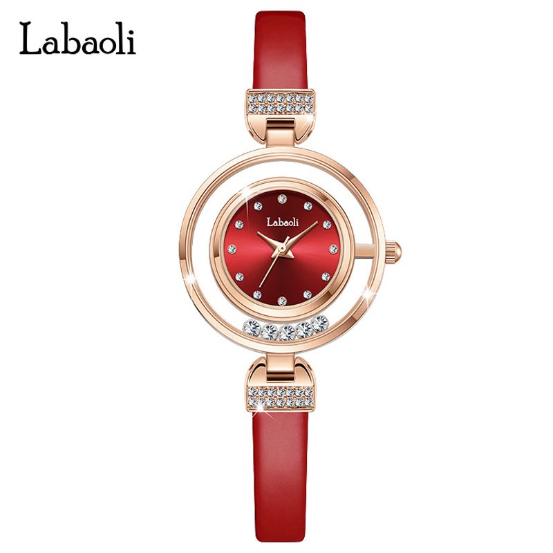 Montre tendance pour femme en malachite avec bracelet en cuir à quartz cristal et montres étanches pour femme_voghion.com