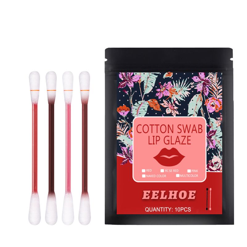 Cotton swab lip glaze cotton swab lipstick moisturizing non-stick cup portable lip brush dye lip liquid disposable lipstick liquid_voghion.com