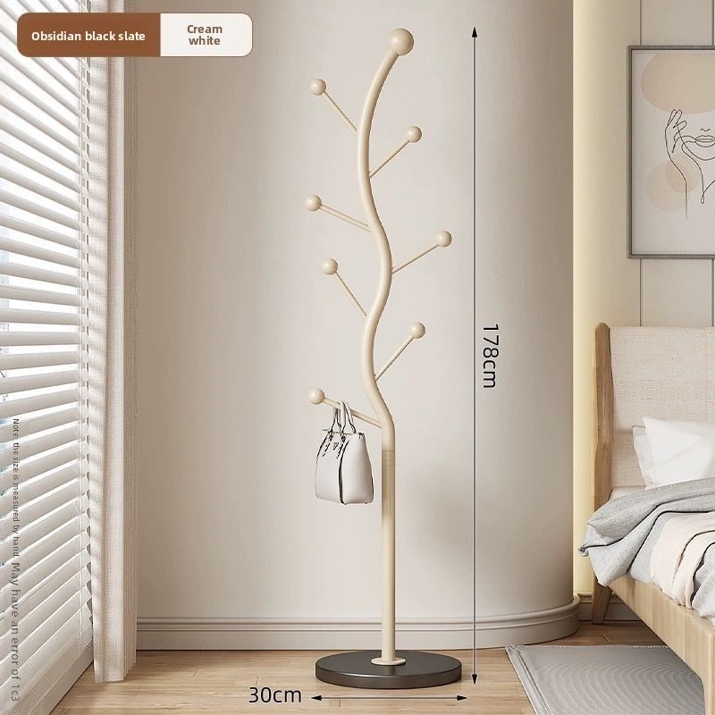 Cream Style Mesh Vertical Internet Celebrity Coat Floor-standing Clothes Simple Home Bedroom Bag Rack Living Room Marble_voghion.com