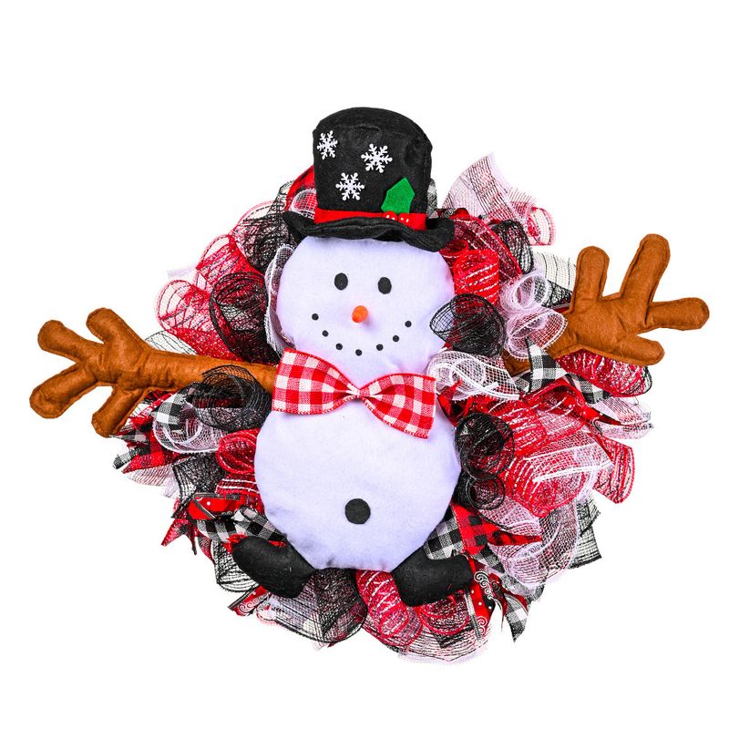 Christmas Decorations Christmas Black Hat Snowman Ribbon Garland Atmosphere Scene Decorative Garland_voghion.com