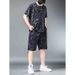 Men's Clothing Ice Silk Sports Suit Men's Summer Thin Short Sleeved T Shirt Quick Drying Casual Shorts Loose Large Size Clothes Set_voghion.com