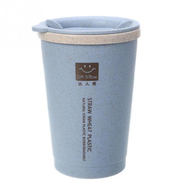 Tazza da viaggio per caffè sano, a prova di perdite, con isolamento a doppia parete, in fibra di grano, adatta alla paglia, da 280 ml_voghion.com