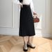 K Women's Midi Pleated Knit Skirt With High Waist Design, Covering The Hips And Slimming The Figure._voghion.com