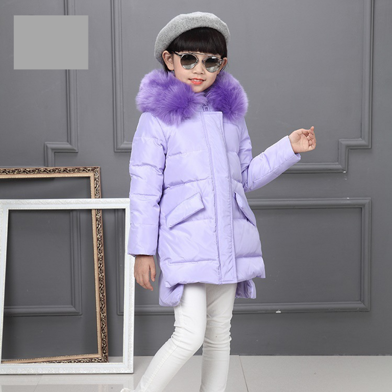 Kid's Clothing Winter medium and large children's down jacket children's clothing white duck down thick hooded girl's coat_voghion.com
