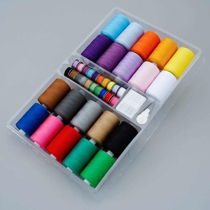 20 Colors 100m 402 Sewing Thread & 20 Colors Tape & Bobbin Needle & Thread Combo Set_voghion.com