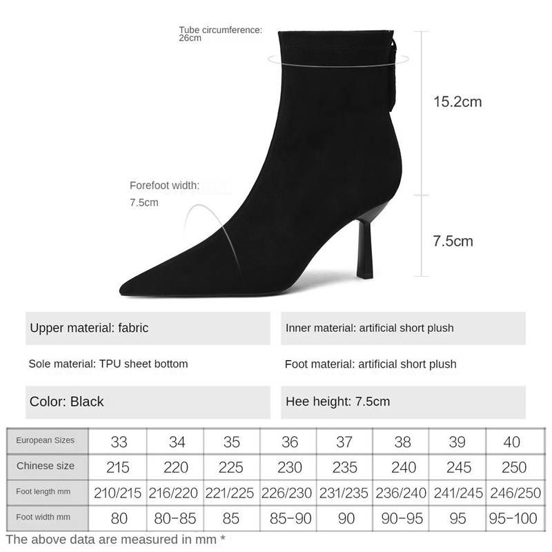 cameido Pointed-toe Stiletto High-heeled Short Boots for Women, Slimming Boots, Versatile Short Fashion Boots in 2024_voghion.com