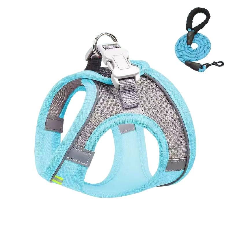 Pet Chest Harness Summer Breathable Reflective Dog Leash_voghion.com