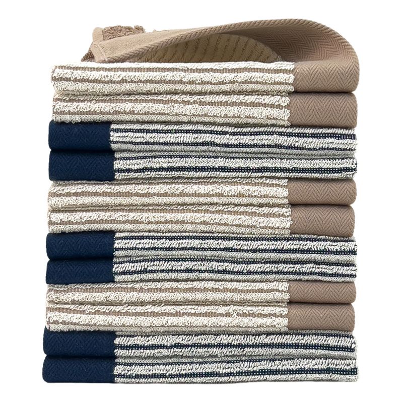 Premium Cotton Woven Face Towel Set – Ultra-Soft & Quick-Dry 34x34cm Hand/Face Towels, 12-Pack For Home, Gym & Travel_voghion.com
