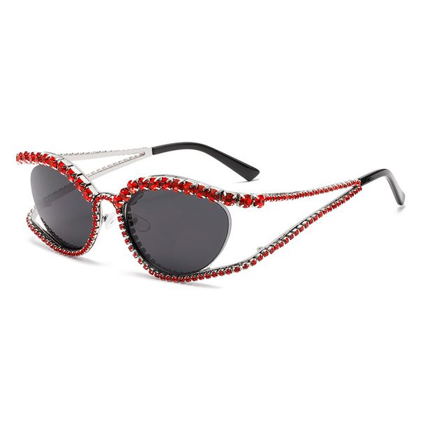 2024 Diamond hollow cat eye shaped diamond inlaid sunglasses_voghion.com