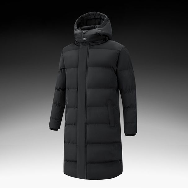 Long Puffer Coat With Detachable Hood – Winter-Ready Polyester Shell & Insulation (L-6XL, Windproof, Machine Washable)_voghion.com