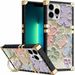 Voor iPhone 11 12 13 14 15 Pro Max Plus Luxe Bloemen Diamanten Ringhouder Stand Vierkante Telefoonhoes_voghion.com