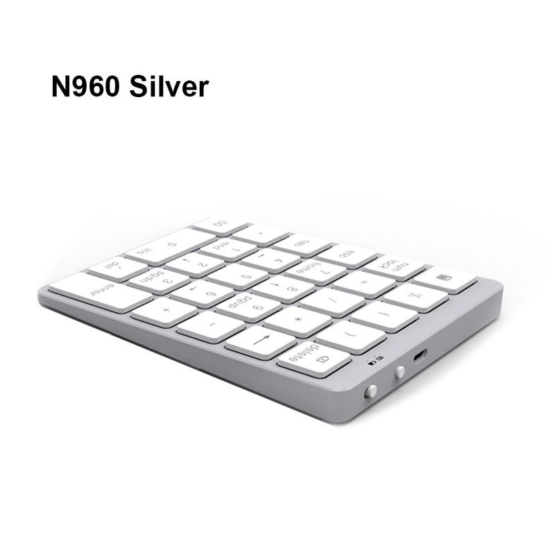 Aluminiumlegierung 28 Tasten Bluetooth Drahtlose Ziffernblock mit USB-Hub Mehr Funktionstasten Mini-Nummernblock für Buchhaltungsaufgaben_voghion.com