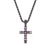 Hip-Hop-Kreuz-Anhänger-Halskette für Herren und Damen mit mehrfarbigen Zirkonsteinen, trendiges Unisex-Modestatement für den Alltag_voghion.com