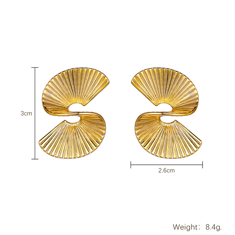 French retro fan earrings for women light luxury niche design high end earrings simple cold style high end earrings_voghion.com