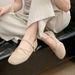 【Soft Sole And Soft Upper】Cameido Ballet Mary Jane Shoes 2025 Autumn Flat Cross Ankle Strap Shallow Single Shoes_voghion.com