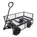 (Black Solid Wheels Wagon Cart) Solid Wheels Tools Cart Wagon Cart Garden Cart Trucks Make It Easier To Transport Firewood_voghion.com
