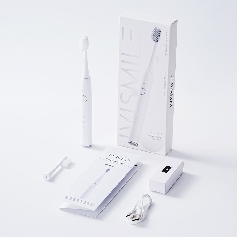 3-Speed Magnetic Sonic Toothbrush – Portable, Ultra-Quiet (36dB), 30-Day Battery, IPX7 Waterproof & Self-Cleaning (Purple/White/Pink Travel Kit)_voghion.com