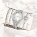 2025 New Women's Full Diamond Watch Set Large Dial Steel Watch Diamond Bracelet Bracelet Set Gift_voghion.com