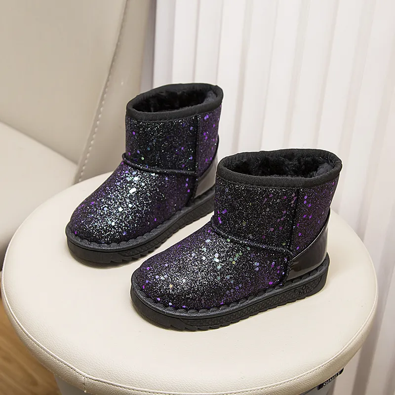 Warm Kids Snow For Children New Toddler Winter Princess Child Shoes Non-slip Flat Round Toe Boys Girls Baby Lovely Boots_voghion.com