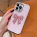 3D Sparkling Bow Phone Case For IPhone 16 15 14 13 Pro Max Plus Kawaii Glitter Diamond Polka Dot Soft Shockproof Cover Funda_voghion.com