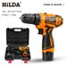 Furadeira elétrica sem fio Hilda de íons de lítio com velocidade variável e torque de 22 Nm, mandril de 10 mm, capacidade de perfuração de madeira de 20 mm – Inclui kit de acessórios_voghion.com