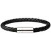 Bracciale da uomo in acciaio inossidabile intrecciato con corda in pelle, fai da te, con incisione, semplice fibbia magnetica, bracciale in pelle da 6 mm._voghion.com
