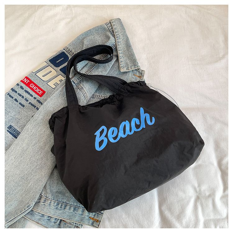 Women's Nylon Shoulder Printed Large Capacity Tote Simple Portable Commuter Bag Casual Handbag_voghion.com