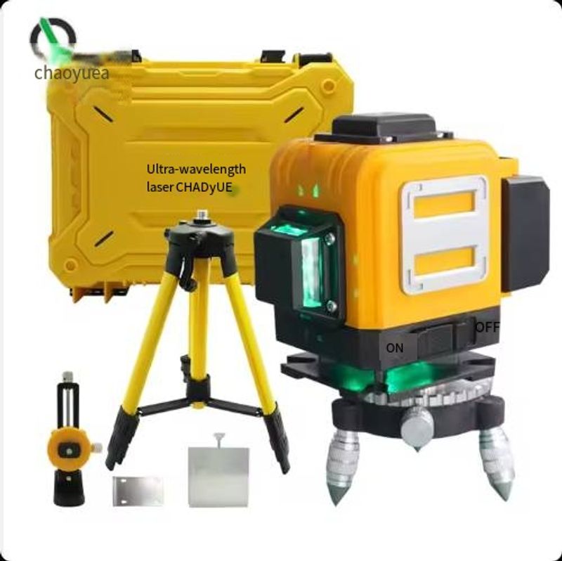 Laser Level 360° Rotary 8 Lines Green Laser Level Self Leveling Cross Measure Tool Set_voghion.com