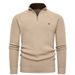 Maglione a coste da uomo – Pullover a collo alto con mezza zip (isolante termico, elasticizzato e confortevole, lavabile in lavatrice, casual invernale ed elegante)_voghion.com