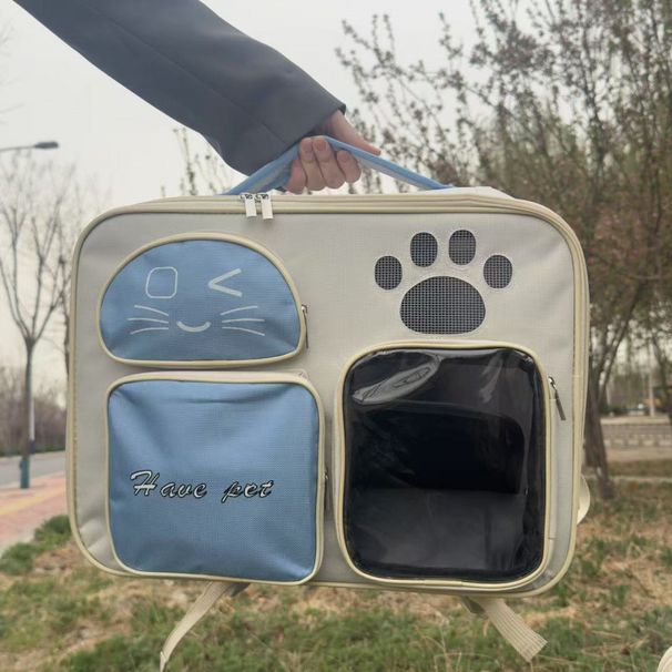 Carrier Pet Bag Cabin Dog Canvas Backpack Portable Double Shoulder Cat Outdoor Large Capacity Two-Pack_voghion.com