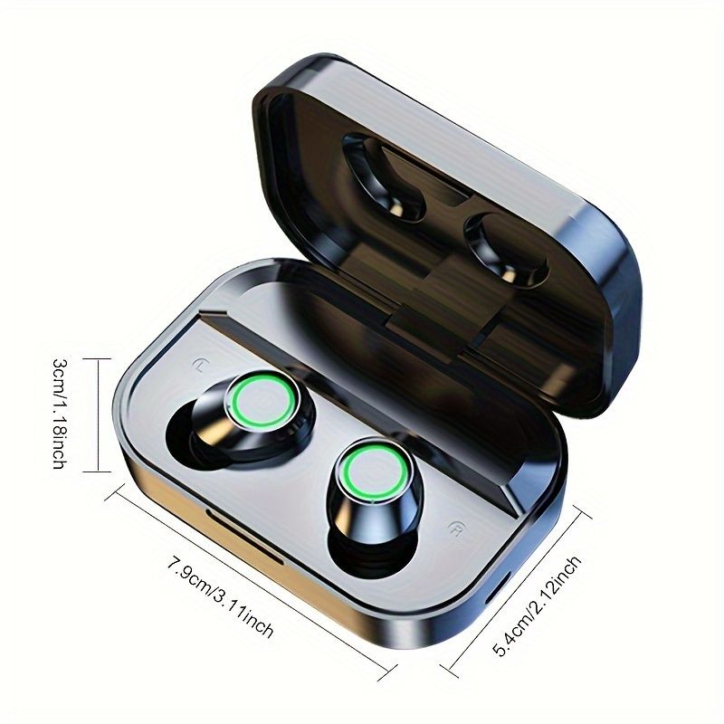 2024 Smart Wireless Earbuds med tre skærme - avanceret digital skærm, stilfuldt spejldesign, hurtig trådløs opladning, langtidsholdbart telefonbackup-batteri_voghion.com