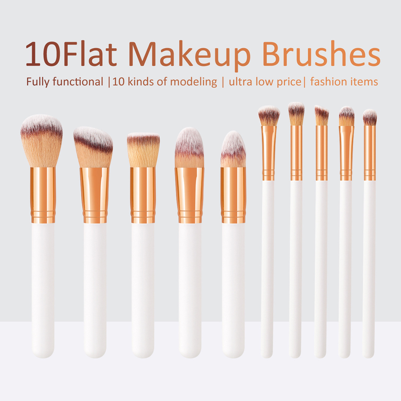 10-teiliges weißes Set mit fünf großen und fünf kleinen Make-up-Pinseln, hohe Qualität, Direktverkauf ab Werk FINDCOLOR_voghion.com