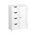 White Bathroom Storage Cabinet, Floor Cabinet with Adjustable Shelf and Drawers_voghion.com